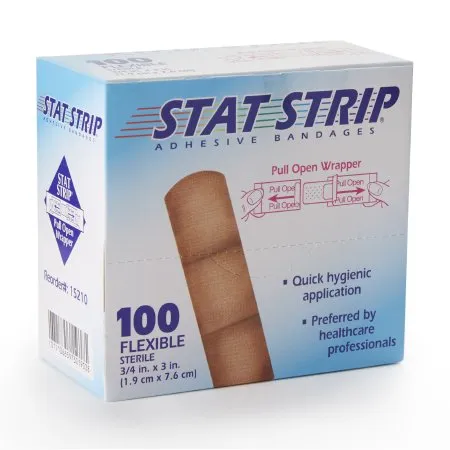 Dukal - American White Cross Stat Strip - From: 15210 To: 15215 -  Adhesive Strip  3/4 X 3 Inch Fabric Rectangle Tan Sterile