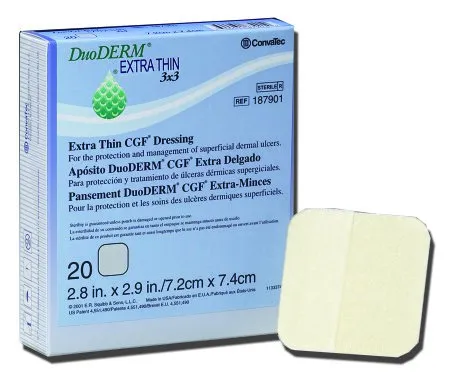 Convatec - DuoDERM Extra Thin - 187961 -  Thin Hydrocolloid Dressing  2 X 8 Inch Rectangle