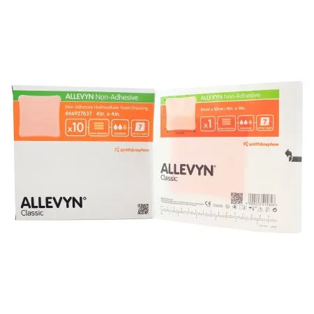 Smith & Nephew - Allevyn - 66927637 -  Foam Dressing  4 X 4 Inch Without Border Film Backing Nonadhesive Square Sterile