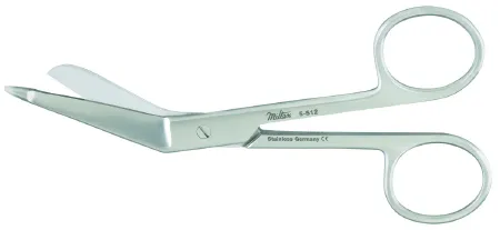 Integra Lifesciences - Miltex - 5-550 - Bandage Scissors Miltex Lister 8 Inch Length Surgical Grade Stainless Steel Nonsterile Finger Ring Handle Angled Blade Blunt Tip / Blunt Tip
