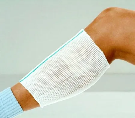 Alba Healthcare - X-Span - 824 - Elastic Net Retainer Dressing X-Span Tubular Polyester / Spandex 8 Yard Size 4 White / Aqua Thigh / Knee / Calf / Neck / Arm / Hand / Ankle / Elbow / Forearm / Foot NonSterile