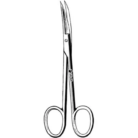 Sklar - 47-1058 - Plastic Surgery Scissors Sklar Wagner 4-1/2 Inch Length Or Grade Stainless Steel Nonsterile Finger Ring Handle Curved Sharp Tip / Sharp Tip