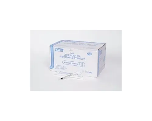 Exel - 26050 - Syringe Only, 1mL, Luer Lock, 100/bx, 10 bx/cs