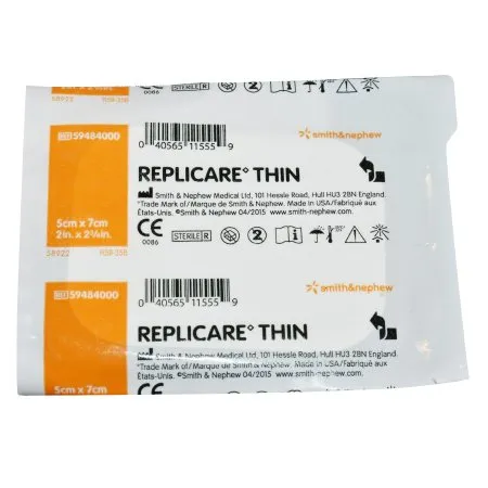 Smith & Nephew - 59484000 - Replicare Thin Thin Hydrocolloid Dressing Replicare Thin 2 X 2 3/4 Inch Rectangle
