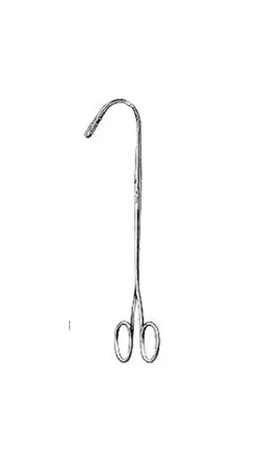 Integra Lifesciences - Miltex - 29-290 - Kidney Stone Forceps Miltex Randall 7-1/2 Inch Length OR Grade German Stainless Steel NonSterile NonLocking Finger Ring Handle Curved Full Curved Serrated Tip