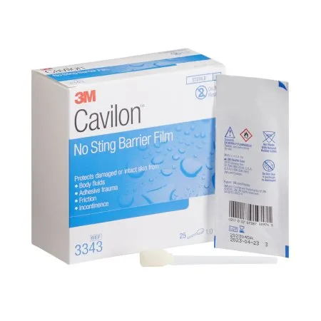 3M - 3343 - Cavilon No Sting Skin Barrier Applicator Cavilon No Sting 26 to 62% Strength Hexamethyldisiloxane / Isooctane / Acrylate Terpolymer / Polyphenylmethylsiloxane Individual Packet Sterile