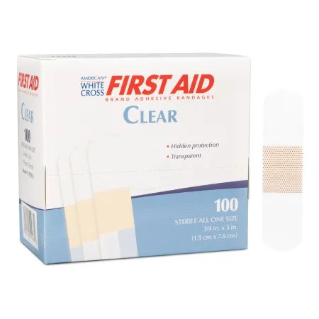 Dukal - American White Cross - 1475033 -  Adhesive Strip  3/4 X 3 Inch Plastic Rectangle Clear Sterile