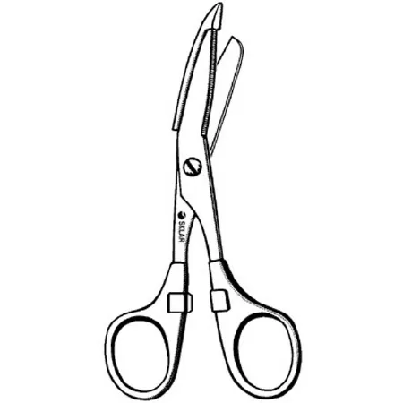 Sklar - 11-1495 - Bandage Scissors Sklar Nurse 5-1/2 Inch Length Or Grade Stainless Steel / Plastic Finger Ring Handle Angled Blunt Tip / Blunt Tip