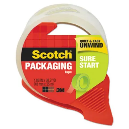 Scotch - MMM-3450SRD - Sure Start Packaging Tape With Dispenser, 3 Core, 1.88 X 38.2 Yds, Clear