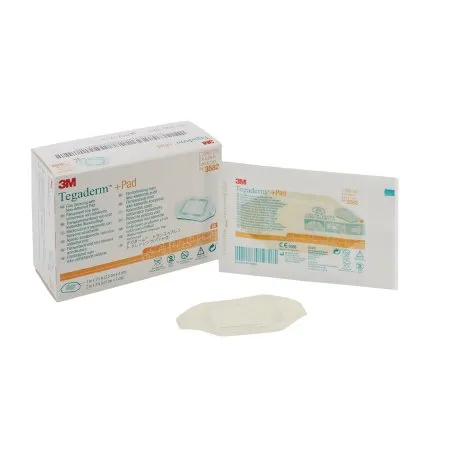3M - 3582 - Tegaderm Transparent Film Dressing with Pad Tegaderm 2 X 2 3/4 Inch Frame Style Delivery Rectangle Sterile