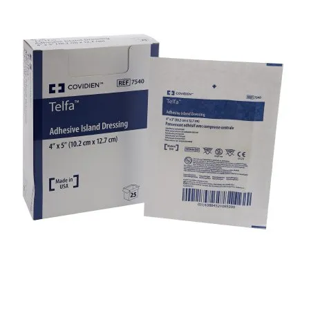 Cardinal - Telfa - 7540- - Adhesive Dressing  4 X 5 Inch Nonwoven Rectangle White Sterile