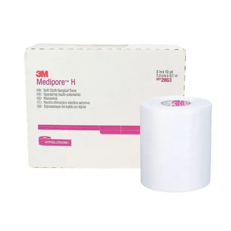 3M - 2863 - Medipore H Perforated Medical Tape Medipore H White 3 Inch X 10 Yard Soft Cloth NonSterile