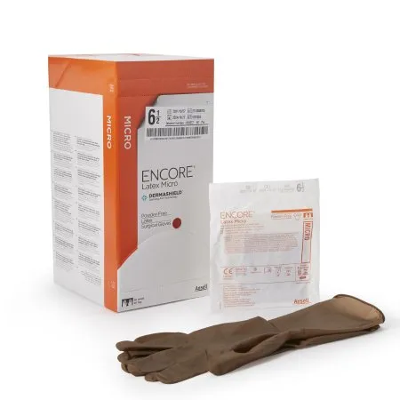 Ansell Healthcare - 5787002 - Ansell ENCORE Latex Micro Surgical Glove ENCORE Latex Micro Size 6.5 Sterile Latex Standard Cuff Length Micro Textured Brown Chemo Tested
