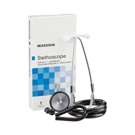 McKesson - 01-660BKGM - Classic Stethoscope Black 1 Tube 21 Inch Tube Single Head Chestpiece