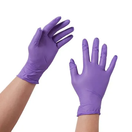 O & M Halyard - Purple Nitrile - 55081 - O&M Halyard  Exam Glove  Small NonSterile Nitrile Standard Cuff Length Textured Fingertips Purple Chemo Tested