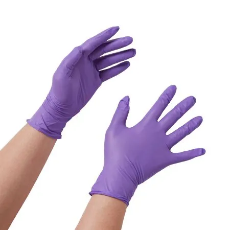 O & M Halyard - Purple Nitrile - 55083 - O&M Halyard  Exam Glove  Large NonSterile Nitrile Standard Cuff Length Textured Fingertips Purple Chemo Tested