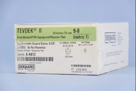 Teleflex Medical - Deknatel Tevdek - 7-947 - Nonabsorbable Suture Without Needle Deknatel Tevdek Polyester Braided Size 2