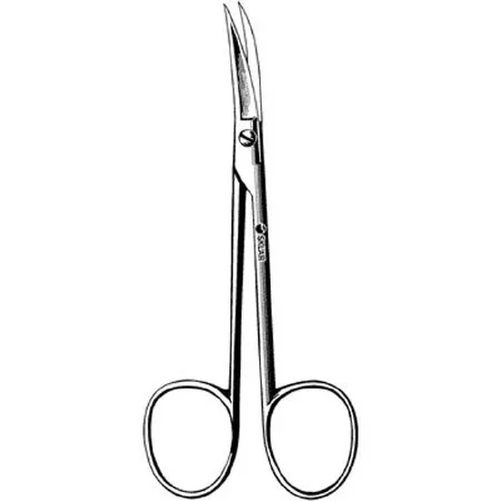 Sklar - 47-1345 - Plastic Surgery Scissors Sklar 4-1/2 Inch Length Or Grade Stainless Steel Finger Ring Handle Curved Sharp Tip / Sharp Tip