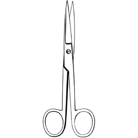 Sklar - Merit - 97-284 - Operating Scissors Merit 6-1/2 Inch Length Office Grade Stainless Steel Nonsterile Finger Ring Handle Straight Sharp Tip / Sharp Tip