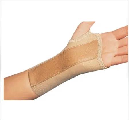 DJO DJOrthopedics - ProCare - 79-87087 - DJO  Wrist Brace  Low Profile / Contoured / Wraparound Aluminum / Cotton / Elastic Left Hand Beige Large