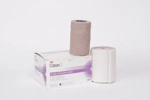 3M - 2794N - Coban2 Lite2 Layer Compression Bandage System  Coban2 Lite 4 Inch X 29/10 Yard / 4 Inch X 51/10 Yard SelfAdherent / Pull On Closure Tan / White NonSterile 25 to 30 mmHg