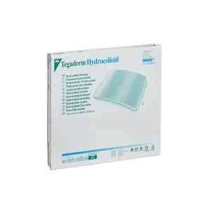3M - From: 90004 To: 90005  Tegaderm Hydrocolloid Dressing with Outer Clear Adhesive Cover Film 63/4" x 8" Overall Size Oval, 51/2" W x 63/4" L Pad Size, Sterile, LatexFree, Adhesive, Hypoallergenic