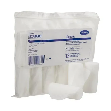 Hartmann - Conco - 80300000 -  Conforming Bandage  3 Inch X 4 1/10 Yard 12 per Pack NonSterile 1 Ply Roll Shape