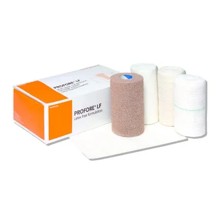 Smith & Nephew - Profore LF - 66020626 -  4 Layer Compression Bandage System  Multiple Sizes Self Adherent / Tape Closure Tan / White NonSterile Standard Compression