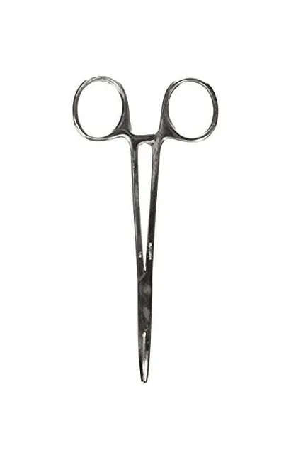 Medline - MDS10525 - Mosquito Forceps Halsted 5 Inch Length Floor Grade Stainless Steel NonSterile Ratchet Lock Finger Ring Handle Curved
