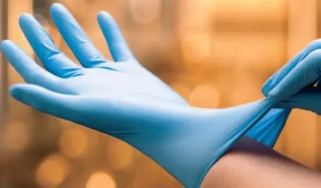 Cardinal - Flexam - N8820 - Exam Glove Flexam Small Sterile Single Nitrile Extended Cuff Length Textured Fingertips Blue Chemo Tested