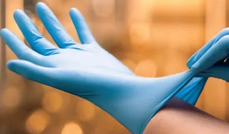 Cardinal - Flexam - N8821 -  Exam Glove  Medium Sterile Single Nitrile Extended Cuff Length Textured Fingertips Blue Chemo Tested