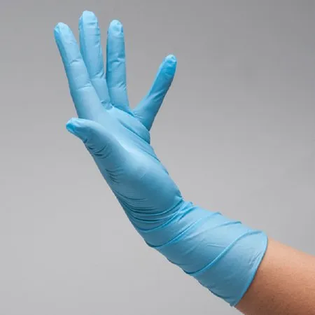 Cardinal - Flexam - N8822 - Exam Glove Flexam Large Sterile Single Nitrile Extended Cuff Length Textured Fingertips Blue Chemo Tested
