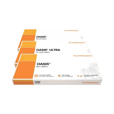 Smith & Nephew - OASIS - 8213-1000-33 - Wound Matrix Dressing OASIS Rectangle 1 X 1.4 Inch Sterile Non-viable cells  Tissue-based: Animal