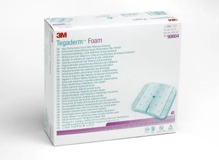 3M - 90604 - Tegaderm High Performance Foam Dressing Tegaderm High Performance 3 1/2 X 3 1/2 Inch Without Border Film Backing Nonadhesive Fenestrated Square Sterile