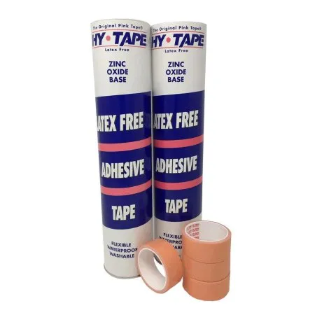 Hy-Tape International - Hy-Tape - From: 105BLF To: 105LF - Hy Tape Waterproof Medical Tape Hy Tape Pink 1/2 Inch X 5 Yard Zinc Oxide Adhesive Zinc Oxide NonSterile