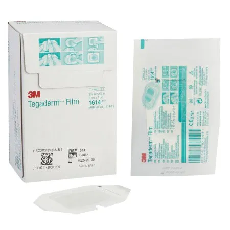 3M - 1614 - Tegaderm Transparent Film Dressing Tegaderm 2 3/8 X 2 3/4 Inch Frame Style Delivery Rectangle Sterile