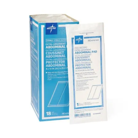 Medline - NON21454 - Abdominal Pad 8 X 10 Inch 1 per Pack Sterile Rectangle