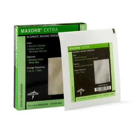 Medline - Maxorb Extra - MSC7044EP -  Alginate Dressing  4 X 4 Inch Square