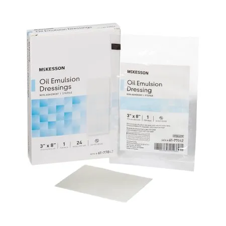 McKesson - 61-77042 - Oil Emulsion Impregnated Dressing Rectangle 3 X 8 Inch Sterile