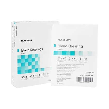 McKesson - 16-89066 - Adhesive Dressing 6 X 6 Inch Polypropylene / Rayon Square White Sterile