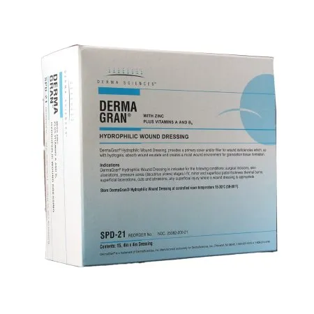 Gentell - Dermagran B - SPD21 - Zinc Impregnated Dressing Dermagran B Square 4 X 4 Inch Sterile