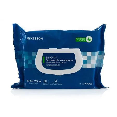 StayDry - WPW50 - McKesson   Personal Wipe Soft Pack Aloe / Vitamin E Scented 50 Count