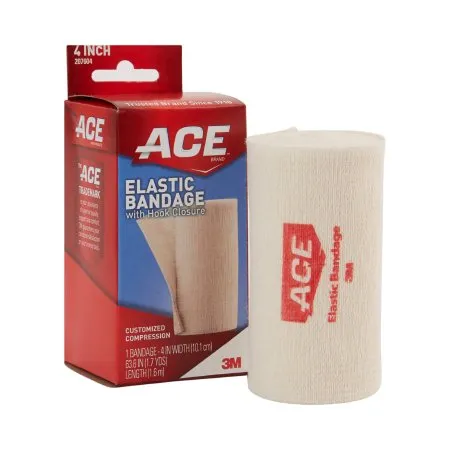 3M - 207604 - ACE Elastic Bandage ACE 4 Inch X 5.3 Foot Single Hook and Loop Closure Tan NonSterile Standard Compression