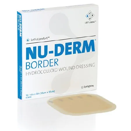 3M - Nu-Derm Border - HCB204 - Hydrocolloid Dressing Nu-Derm Border 4 X 4 Inch Square