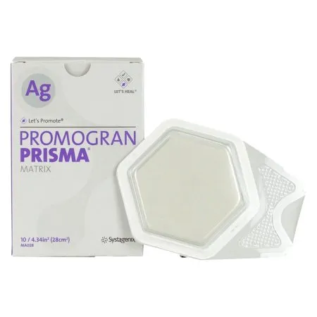 3M - MA028 - Promogran Prisma Matrix Silver Collagen Dressing Promogran Prisma Matrix 4 3/10 Square Inch Hexagon Sterile
