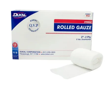 Dukal - 452 - Fluff Bandage Roll 2 Inch X 5 Yard 1 per Pack Sterile 2 Ply Roll Shape