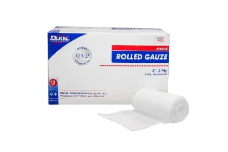Dukal - 453 - Fluff Bandage Roll 3 Inch X 5 Yard 2 per Pack Sterile 2 Ply Roll Shape