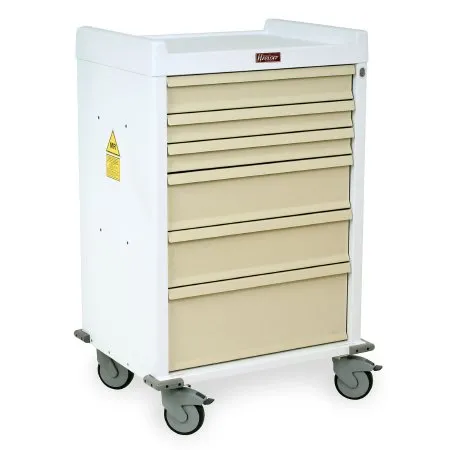 Harloff - MRI Line - MR6K - Anesthesia Cart MRI Line 30.5 X 45.75 X 23.75 Inch Gray / Teal 23.9 X 17 Inch  One 4 Inch  Two 3.25 Inch  Two 6.5 Inch  One 9.75 Inch Drawers