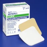 Cardinal - Kendall - 55522 - Foam Dressing Kendall 2 X 2 Inch Without Border Without Film Backing Nonadhesive Square Sterile