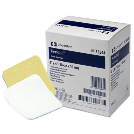 Cardinal - From: 55544B To: 55566B - Kendall Foam Island Foam Dressing Kendall Foam Island 4 X 4 Inch With Border Film Backing Acrylic Adhesive Square Sterile
